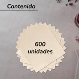 - 600 bucăți de șervețele de cocktail marca Bio-Eco - Culoare Naturală - 100% Reciclabile - Micropoint - 10 X 10 Cm (Pliate) Și 20 X 20 Cm (Nepliate)