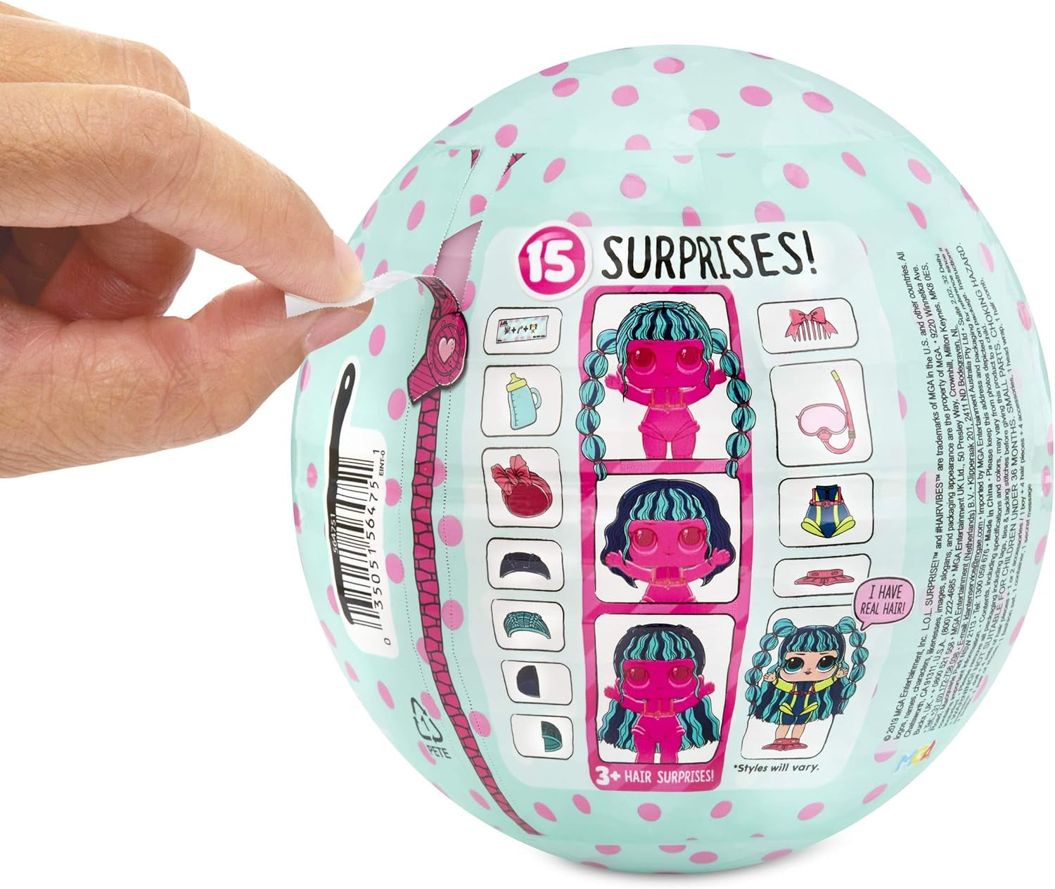 Păpuși de colecție LOL Surprise pentru fete - Cu 15 surprize și coafuri diferite - #Hairvibes Dolls