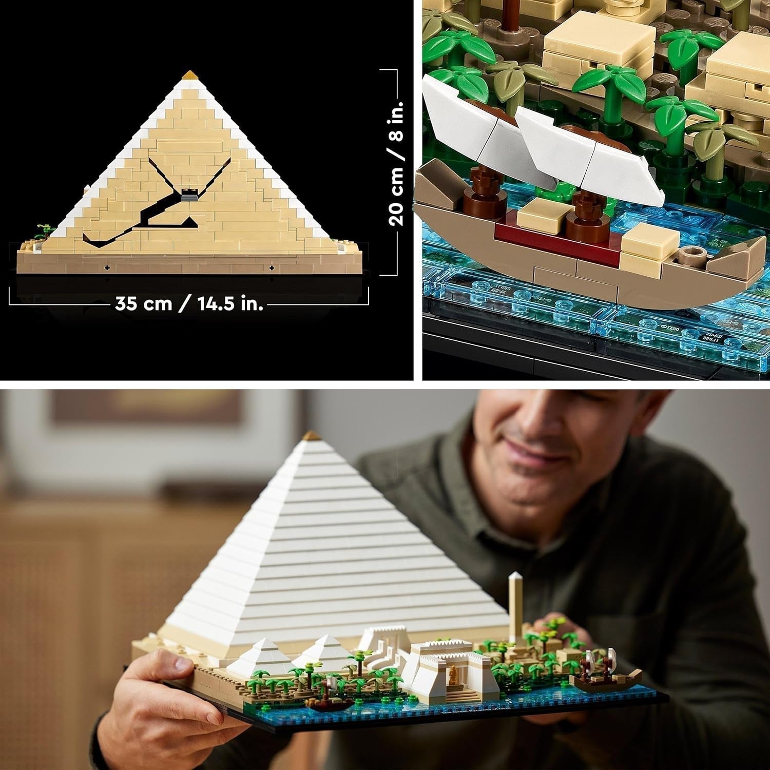 LEGO 21058 Arhitectură Piramida lui Keops Set de construcție pentru artizanat ca hobby creativ, idee de cadou pentru adulți, bărbați, femei, mamă, tată, activitate creativă, colecție de repere faimoase Seturi de constructie Besuche den LEGO-Store