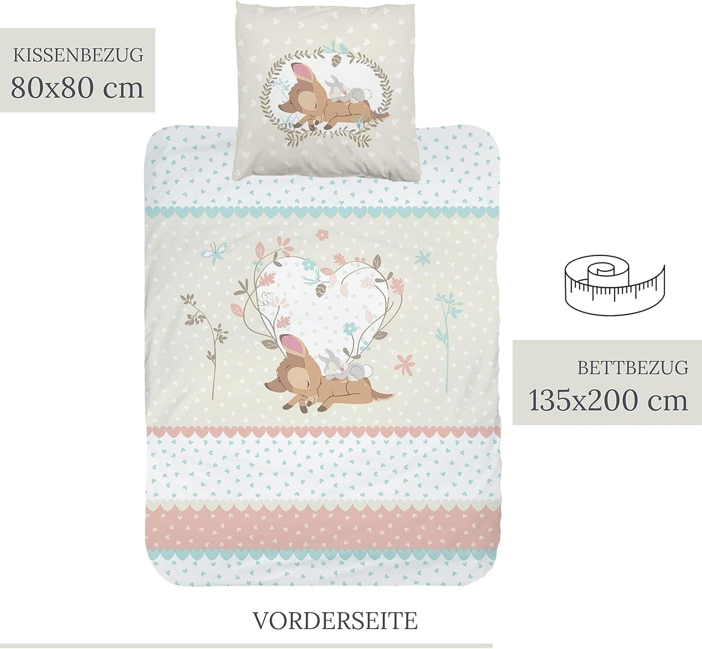 Lenjerie de pat fete, Bambi, 100% bumbac Lenjerie de pat - copii Naty Shop