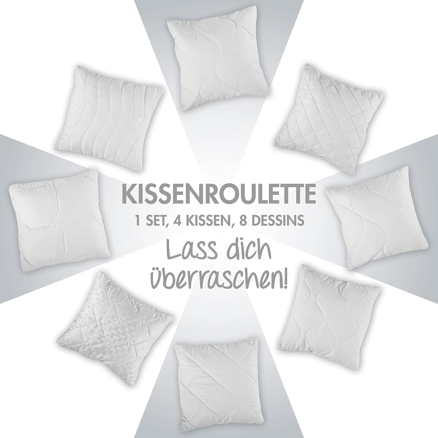 Traumnacht Pernă confortabilă ruletă, Set de 4 perne, Cu capac matlasat și umplutură din tije de spumă, 40 X 40 cm, Certificat Oeko-Tex, Produs în conformitate cu standardul de calitate german Perne standard Naty Shop
