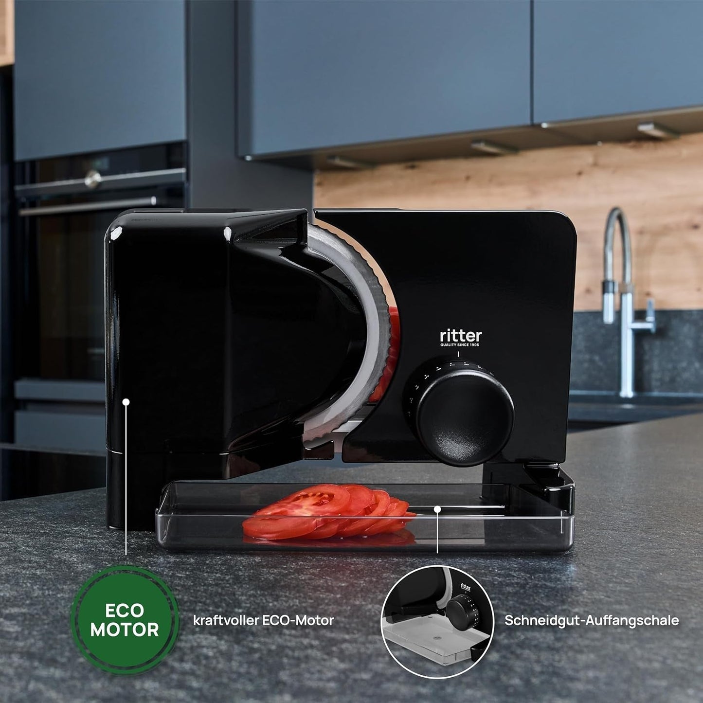 Ritter E 16 Duo plus Mașină electrică multifuncțională de feliat și tăiat din metal cu motor ecologic, fabricată în Germania Rasnite si Feliatoare Naty Shop