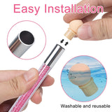 2 Stück Nail Art Rendering-Werkzeuge Doppelter Kopf, Sponge Brush Applikator Inkl 8 Ersatzköpfe, Nail Art Schwamm Und Tupfpinsel(Weiß, Rosa)