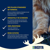 Bozita Mousse Ocean Mix – 12 x 85g hrană umedă pentru pisici cu ton, somon sau cod galben – fără cereale, fără zahăr și coloranți artificiali – cu postbiotice pentru o floră intestinală sănătoasă