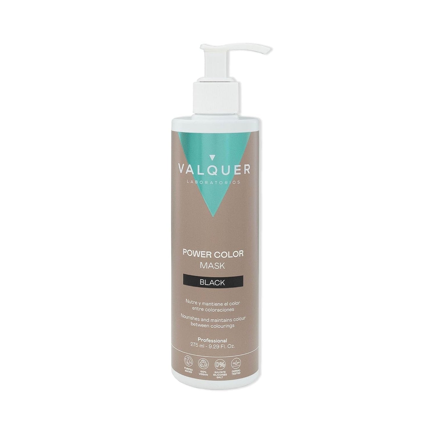 Valquer Power Color Mask formulare vegană și fără silicon Dă culoarea părului 290 ml negru Masca de par Naty Shop Negru 290 Ml (Paquet De 1)