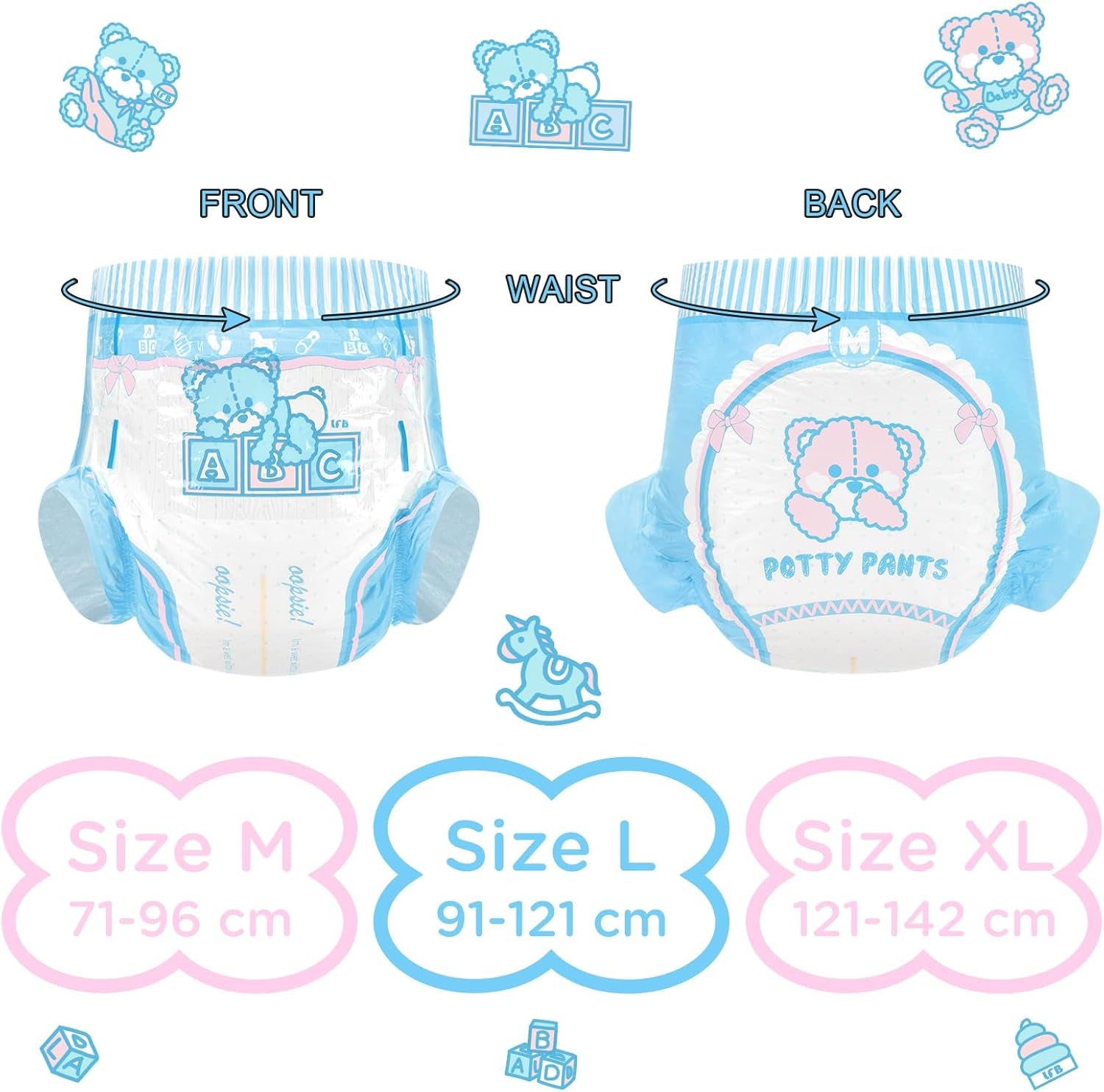Scutece imprimate pentru adulți 5500-5800 ml, 10 bucăți - Chiloți pentru toaletă (XL)