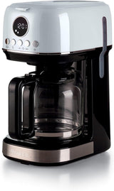 Ariete, Espressor cu filtru Moderna 1396 pentru prepararea cafelei americane, pentru până la 15 cești, carafă din sticlă, placă de încălzire, afișaj LCD, filtre detașabile și lavabile, alb