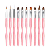 Nail Art Pinsel Set, 10Pcs Nageldesign Malerei Pinsel, Professionelle Nail Art Design Pinsel, Nail Fine Liner Pinsel, Schwarz