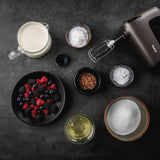 Tefal HT650E Power Mix Silence Handmixer | 600 Watt | Variabler Geschwindigkeitsregler | Turbo- Und Auswurf-Funktion | Extrem Leiser Motor | Inkl. 2 Rührbesen Und 2 Knethaken | Grau Bucatarie Naty Shop