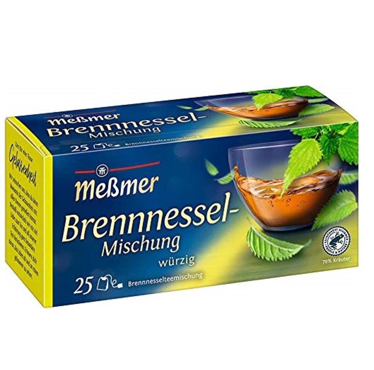Meßmer Amestec de urzică | 25 | Pliculețe de ceai | Vegan | Fără gluten | Fără lactoză