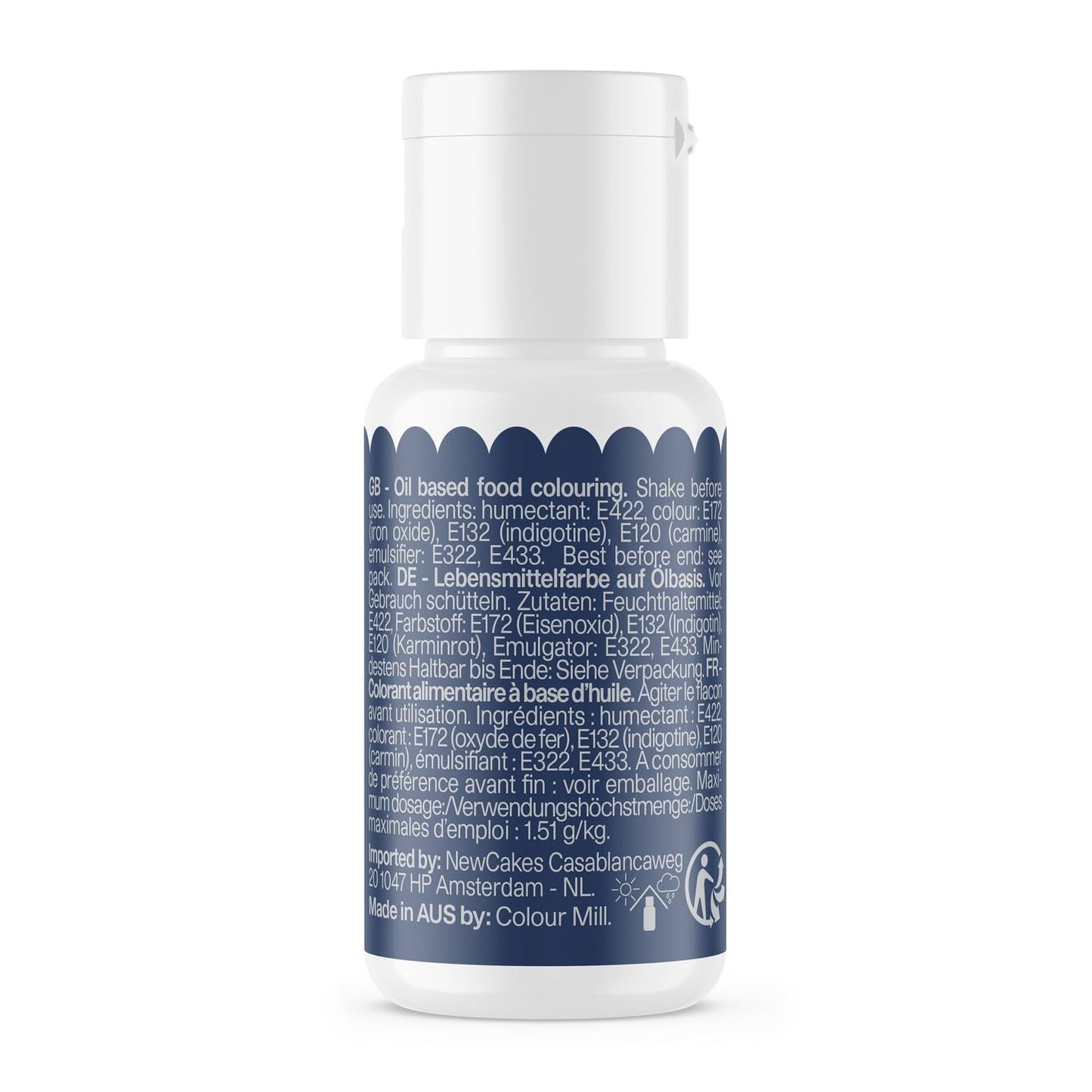 Colorant alimentar Colour Mill Oil Blend Midnight Oil - Colorant alimentar pentru ciocolată, fondant, brioșe, prăjituri, copt, macaroane - Colorant alimentar pentru decorarea torturilor - 100 ml