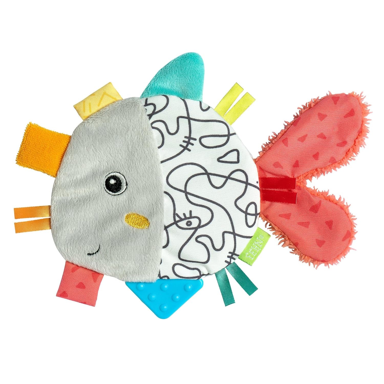 Fehn Crackling Fish - Jucărie pentru bebeluși de prins și cu care se poate juca - Jucărie pentru bebeluși cu animale de prins - Jucărie pentru activități motorii și jucărie cu crepitații pentru bebeluși și copii mici de la 0+ luni Jucarii Bebe Naty Shop Pește