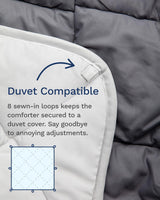 All Seasons Twin/Twin XL în jos plapumă alternativă reversibilă - respirabil, extra lung, de înaltă calitate, microfibră moale - plapumă gri acoperire inserție Plapumi si pilote Naty Shop