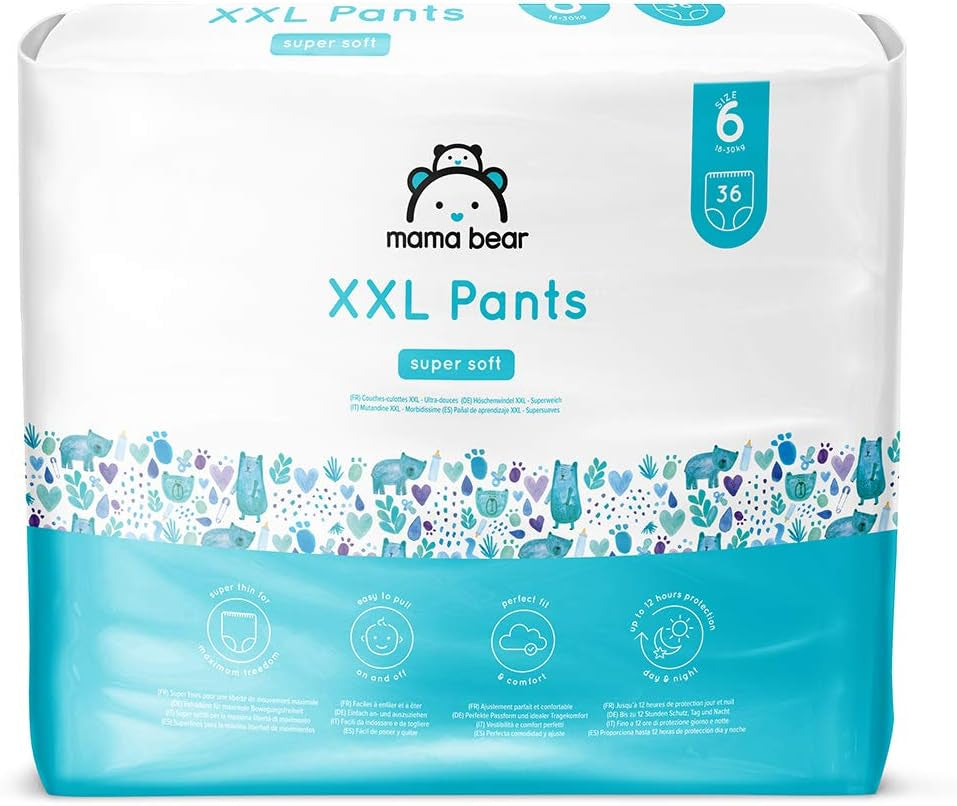 Marcă Amazon: Scutece Mama Bear Pull-Up XXL, mărimea 6 (18-30 kg), 72 de bucăți (2 pachete a câte 36)