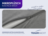 Pernă ortopedică pentru spate/lombare Traumnacht cu miez din spumă vâscoelastică și husă din microfleece prietenoasă cu pielea, certificată Öko-Tex, produsă conform standardelor germane de calitate