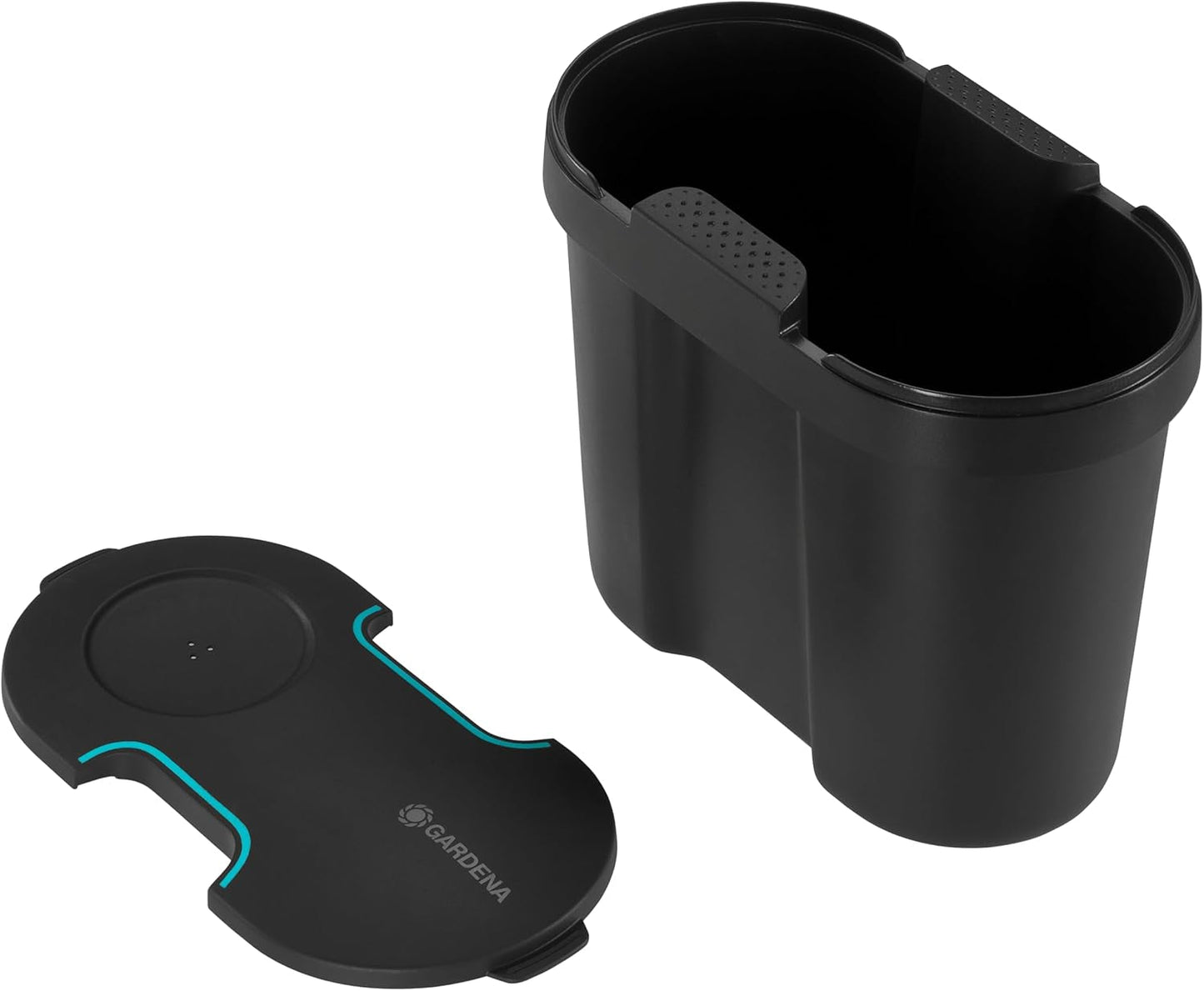 Rezervor de apă Gardena: Rezervor de apă pentru uz interior și exterior, extensibil cu conductă de distribuție și conector, 10,5 l (13367-20), negru; turcoaz