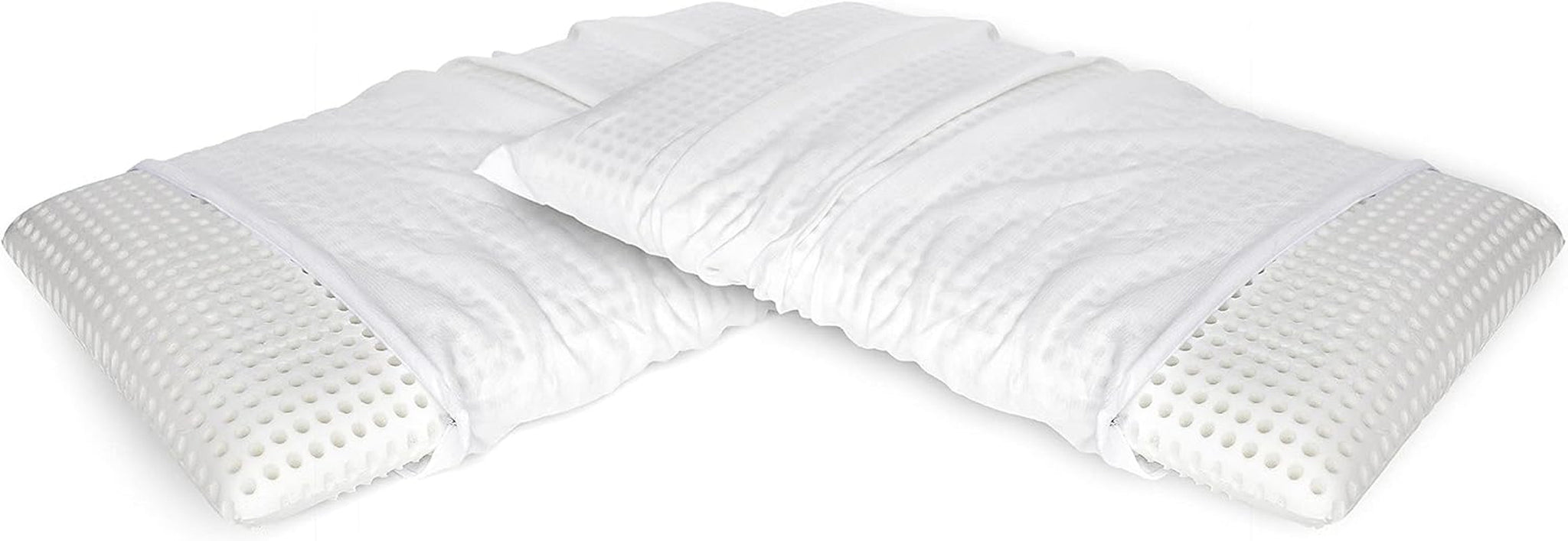 Talamo Italia Set de 2 perne pentru pat, 100% Made in Italy, pernă detașabilă "săpun" din spumă de memorie perforată, hipoalergenică și respirabilă, 70X40Xh16 Cm Perne standard Naty Shop Altezza 10 Copertă inclusă Set Da 2