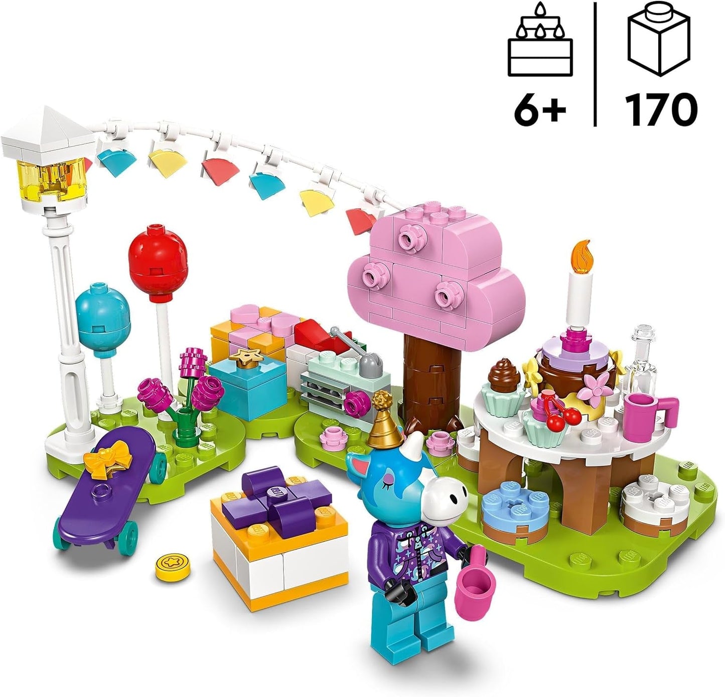 LEGO Animal Crossing Jimmy's Birthday Party, jucărie creativă pentru copii, set de animale cu personajul cal din jocul video, cadou pentru fete și băieți de la 6 ani 77046 Seturi de constructie Besuche den LEGO-Store