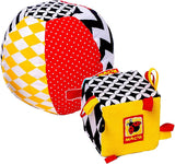 magdum 2 set joc cub copil + tesatura minge - jucărie abilități motorii de la 1 an - jucărie pentru copii 6 luni - jucărie Montessori - jucărie educativă 1 an - cadou pentru copii - minge pentru copii - cub pentru copii - cadouri pentru copii Jucarii Bebe Naty Shop
