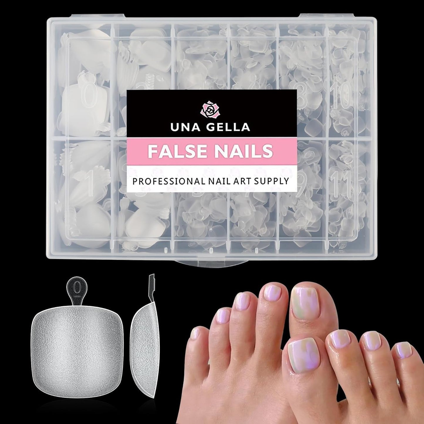 Tipuri de unghii balerină pentru unghii cu gel, 216 bucăți, 12 mărimi, tipuri de unghii cu gel moale, acoperire completă, set pentru extensii de unghii, semi-mate, DIY, artă acasă