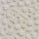 5D în relief alb margarete autocolante unghii flori autocolante unghii flori folie autoadezive autocolante unghii arta autocolante unghii margarete decorare unghii accesorii design flori autocolante unghii arta