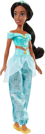 Jucărie Mattel Disney Princess, păpușă mobilă Jasmine Fashion cu haine și accesorii strălucitoare, inspirată de filmul Disney, cadou pentru copii, HLW12 Papusi Naty Shop