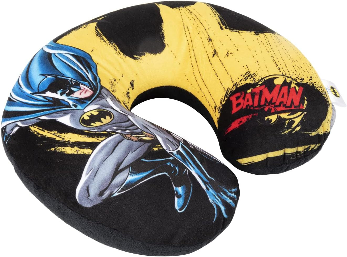 DC Comics Soft Batman Car Travel Neck Cushion Child Safety Comfort Superhero Bat Man, Cuscino Da Viaggio Auto, Light Blue, One Size Perne calatorie Naty Shop