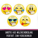 HELLO Mini Emoticoane Ciocolată | 164 g | Aprox. 27 de emoticoane cool în diverse modele, realizate din cea mai fină ciocolată cu lapte | Cadou de ciocolată pentru copii | Pentru decorare (pachet de 2)