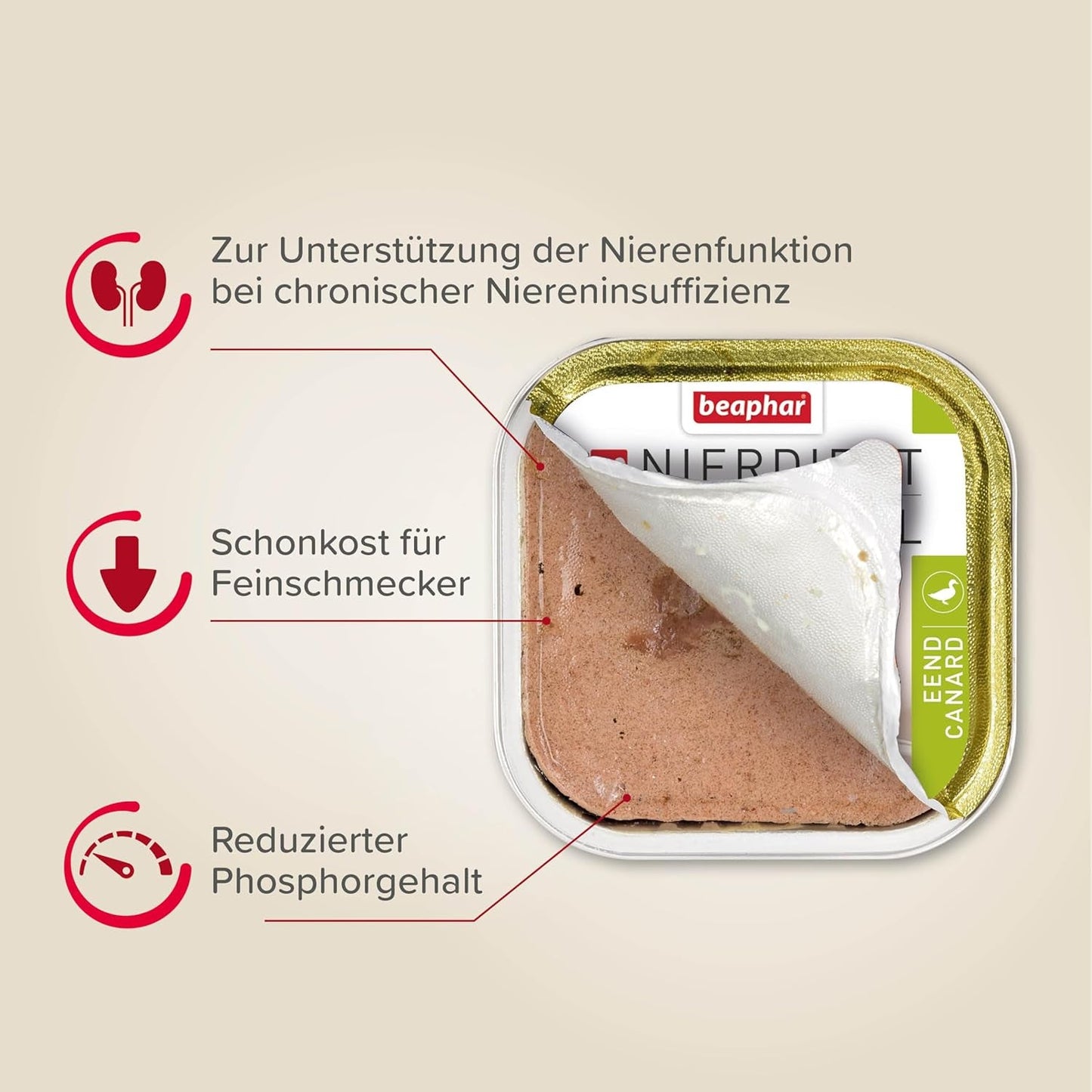 BEAPHAR – Pachet Mixt Dietă Renală – Hrană completă pentru pisici cu insuficiență renală cronică – Pentru susținerea funcției renale – 6 x 100 g