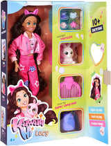 Simba 105953975 - Păpușă Kawaii Hi Dress-Up Lucy (26 cm) - Păpușă la modă articulată pentru coafat, Păpușă cu păr lung, iepure și accesorii, jucărie pentru copii de 4 ani și peste