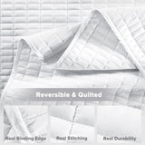 Comfort Spaces Kienna Quilt Set, cusături duble de lux, pătură de vară, ușoară, moale, lenjerie de pat pe tot parcursul anului, față de pernă asortată, albă, pătură pentru paturi King Size (264.2 X 228.6 Cm), Plapumi si pilote Naty Shop