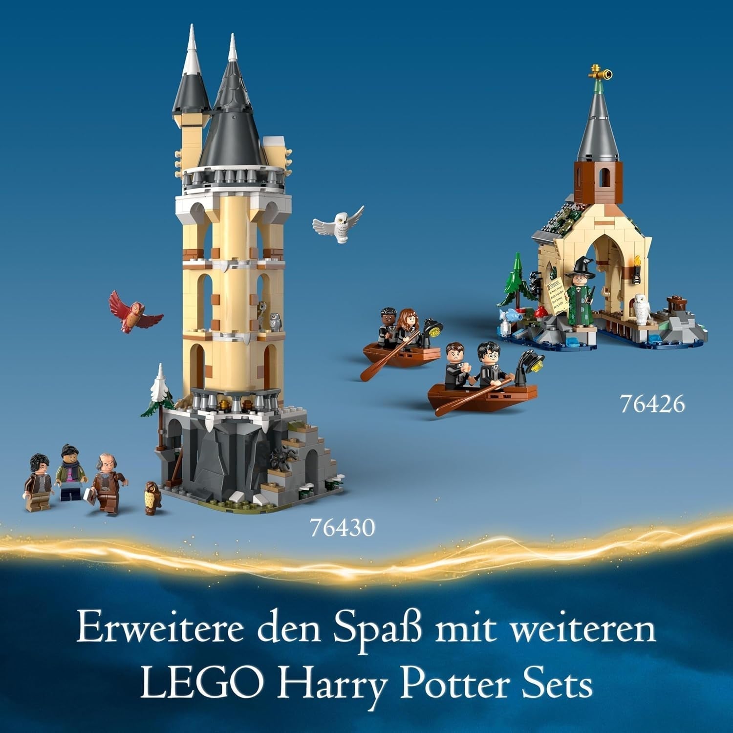 LEGO Harry Potter Owlery la Castelul Hogwarts, set de aventură cu animale de jucărie și 3 mini figurine, jucărie pentru film pentru copii, cadou pentru fete, băieți și toți fanii de la 8 ani 76430 Seturi de constructie Besuche den LEGO-Store
