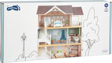 Casă de păpuși Small Foot Vilă de oraș din lemn, cu 3 etaje, față deschisă și 12 mobilier, pentru copii de la 3 ani, 11802, alb gri Casute de papusi Naty Shop