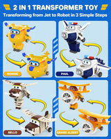 Super Wings Transform-A-Bots World Airport Crew - Seria 1 - Crew Collector's Pack - 15 figuri de jucărie - Figuri de 5,1 cm Action figures Naty Shop