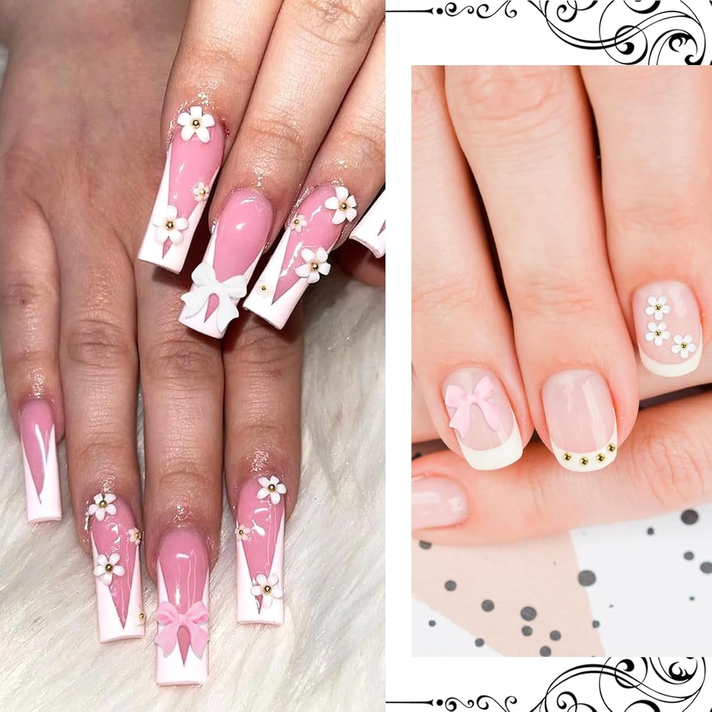 1 Karton Nail Art Charms, 3D Blumen Nagelkunst Charms, Acryl Blumen Nagel Strass Mit Ornamenten, Nagel Edelsteine, Nagel Zubehör Für Mädchen, Nagelkunst Dekoration, DIY Handwerk Nail Design