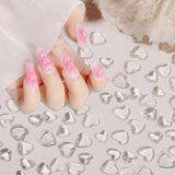 3D Herz Nail Art Charms,320 Stück Niedliche Klar Acryl Herz Nail Charms, Flatback Heart Nagel Strasssteine 4Mm 6Mm 8Mm Harz Nagelkunst Dekorationen for Frauen Mädchen DIY Maniküre Zubehör(4Mm 6Mm 8Mm)