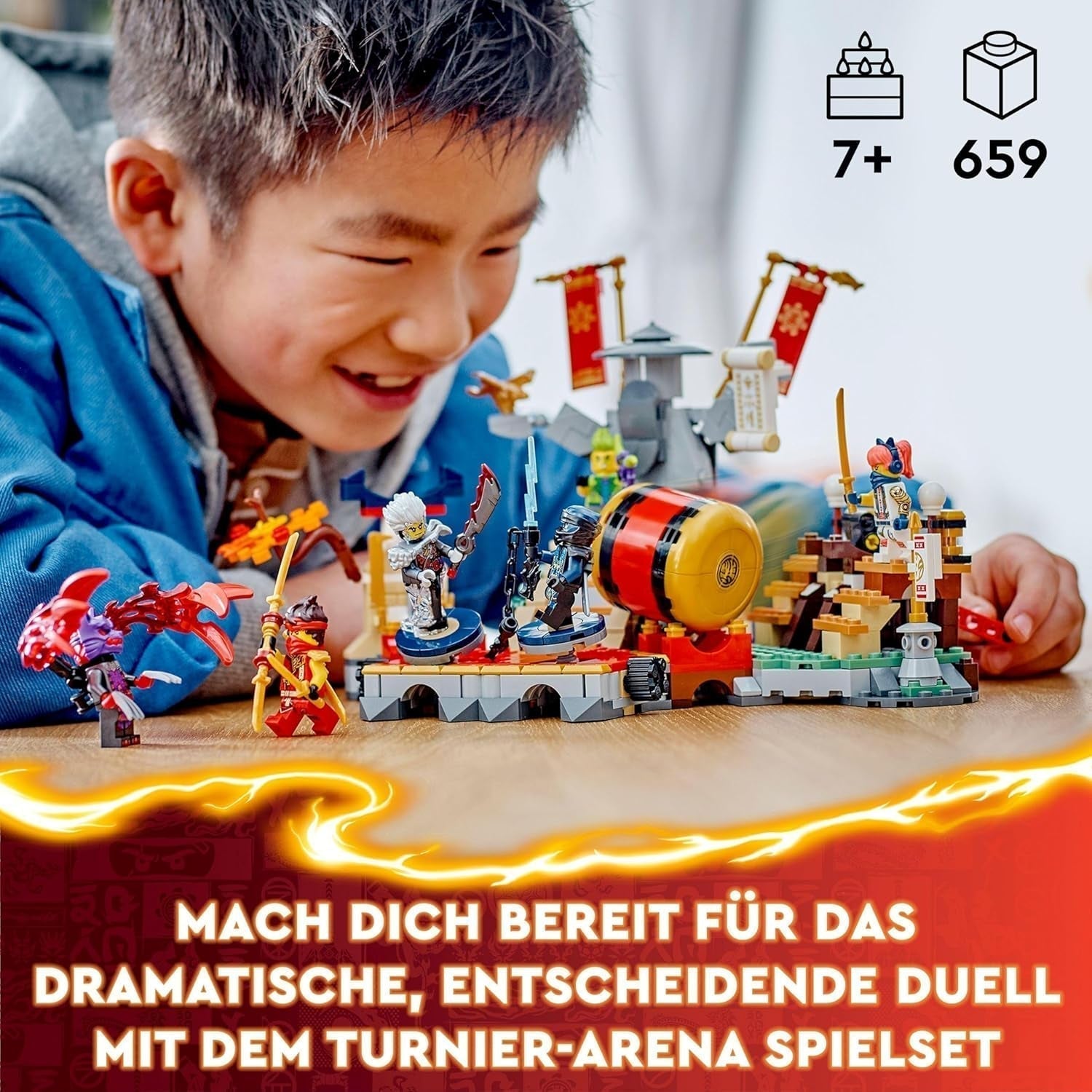 Jucărie LEGO NINJAGO Tournament Arena Adventure pentru copii, set de joacă Ninja cu 6 minifigurine, set de construcție de colecție, cadou de ziua de naștere pentru băieți și fete de la 7 ani 71818 Seturi de constructie Besuche den LEGO-Store