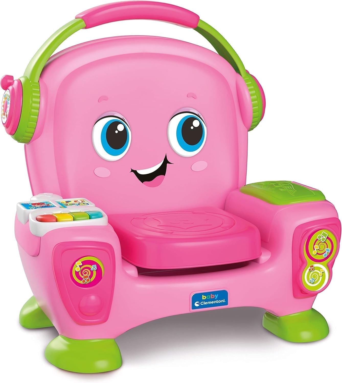 Clementoni 17755 Canta fotoliu cu sunet și dans roz - fotoliu interactiv și multifuncțional pentru copii în italiană, jucărie 1 an - Fabricat în Italia, multicolor Jucarii Bebe Naty Shop Singur