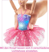 Păpușa Barbie Dreamtopia Magic Light Ballerina, cu tutu roz și păr blond, 5 efecte luminoase și sonore, Barbie mobilă, de la 3 ani, HLC25 Papusi Naty Shop