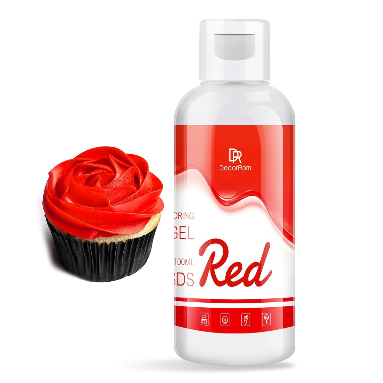 Colorant alimentar gel - 120 g coloranți alimentari concentrați pentru decorarea torturilor, copt, fursecuri, macaroane - Colorant alimentar fără zahăr pentru băuturi, decorarea torturilor, slime DIY, ou de Paște (alb)