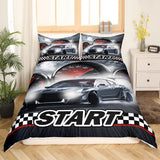 Jungen Cartoon Auto Bettwäsche Set 135X200,Kinder Bau Fahrzeuge Tröster Abdeckung Für Kind Kleinkind Teens,Dinosaurier Bettbezug,Traktor Maschinerie Bagger Bettdecke Abdeckung,Lkw Autos Bettwäsche Naty Shop Multi 6 135*200+80*80*1