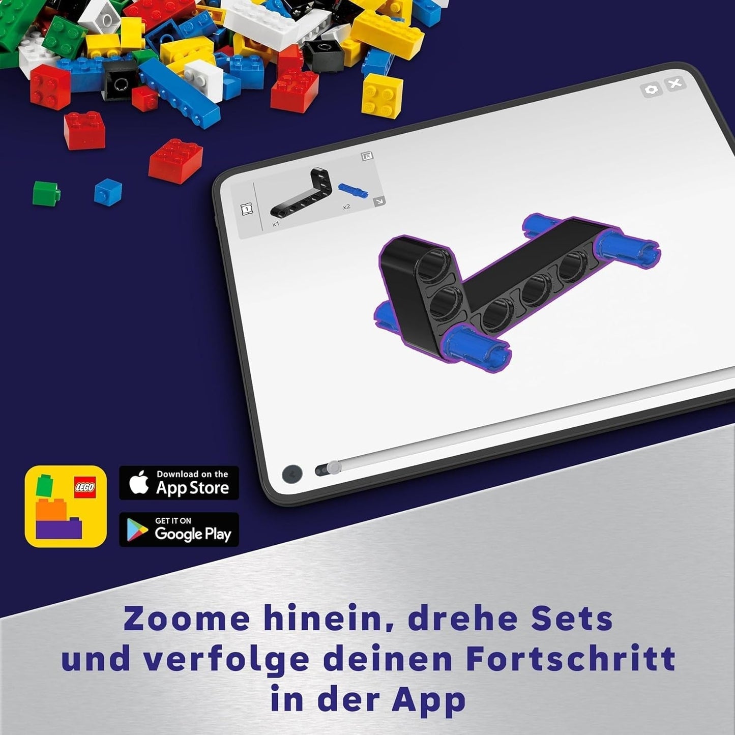 Vehicul de transport spațial LEGO Technic LT78, set de construcție spațială pentru excursii de explorare și aventuri în spațiu, experiență de joacă imaginativă pentru băieți și fete, cadou pentru copii cu vârsta peste 8 ani 42178 Seturi de constructie Besuche den LEGO-Store