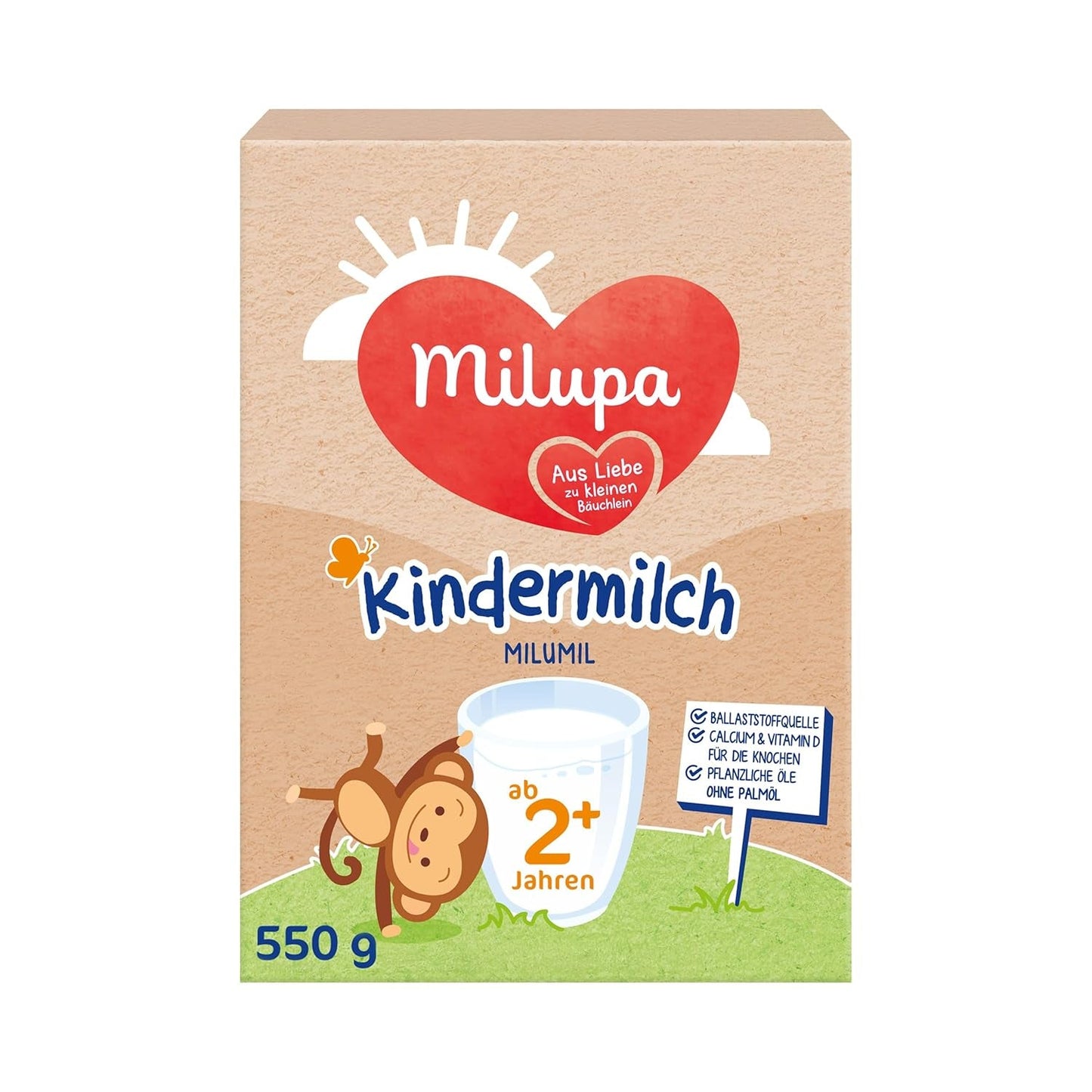 Milupa Milumil Lapte de creștere 2+ – De la 1 an – Pentru copiii mici în faza de creștere - 5 x 550 g