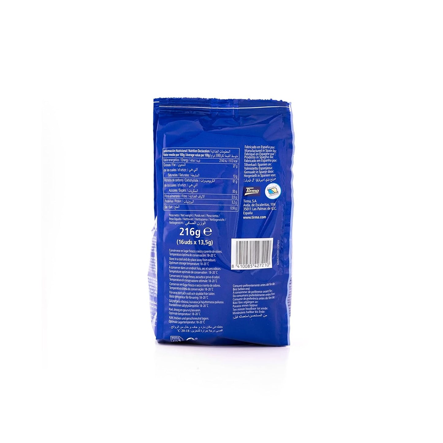 Tirma Mini Napolitane Ciocolată Albă | (16 unități x 13,5g), 216g | Umplutură delicată cu cremă | Non-OMG | Potrivit pentru vegetarieni | Ambalate individual | Gustare la pachet