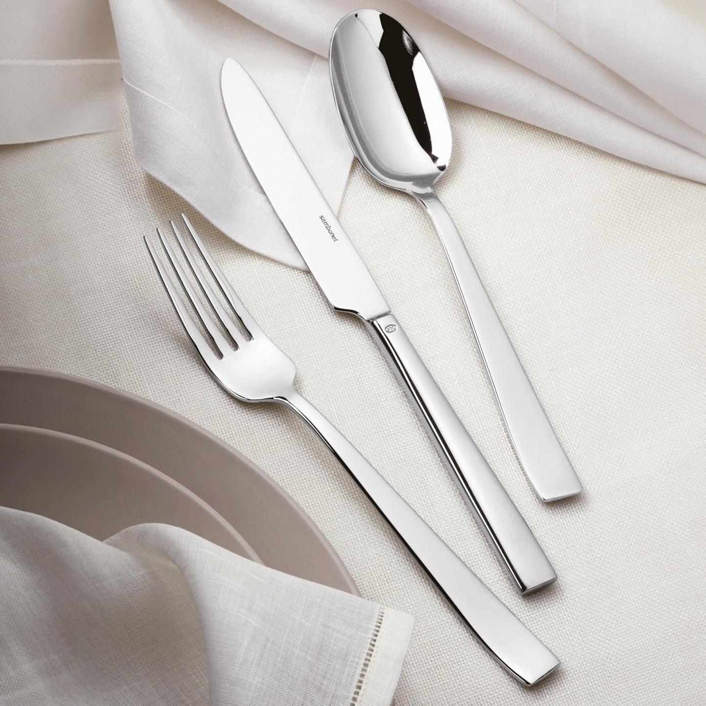 Sambonet 62512-83 Set de tacâmuri monobloc plat, 36 piese, oțel inoxidabil 18/10, se spală în mașina de spălat vase Bucatarie Naty Shop