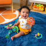 Set cadou Bright Starts Little Shakers cu 6 piese - Zornăitoare și jucării de dentiție pentru bebeluși, fără BPA, ușor de prins, unisex, pentru nou-născuți+