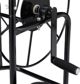 Cărucior furtun Relaxdays, rolă furtun mobilă, racord 1/2" și 3/4", furtun până la 80 m, 2 roți, metal, negru