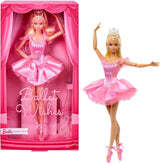 Păpușa Barbie Signature Ballet Wishes, păpușă la modă de colecție, în tutu de mătase roz, cu păr blond și ambalaj cadou, JBJ10
