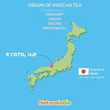 Naturalebio Ceai Matcha pudră de calitate ceremonială Ceai verde original din Japonia. Ceai verde pudră Matcha de calitate ceremonială, produs în Uji, Kyoto. Ideal pentru băut, gătit și latte. Cutie de 30 g.