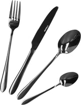 HOMLA Abele Besteckset Für Vier Personen 16-Teilig Edelstahl Hygienisch Elegant Leicht Zu Reinigen Gold Bucatarie Naty Shop Schwarz